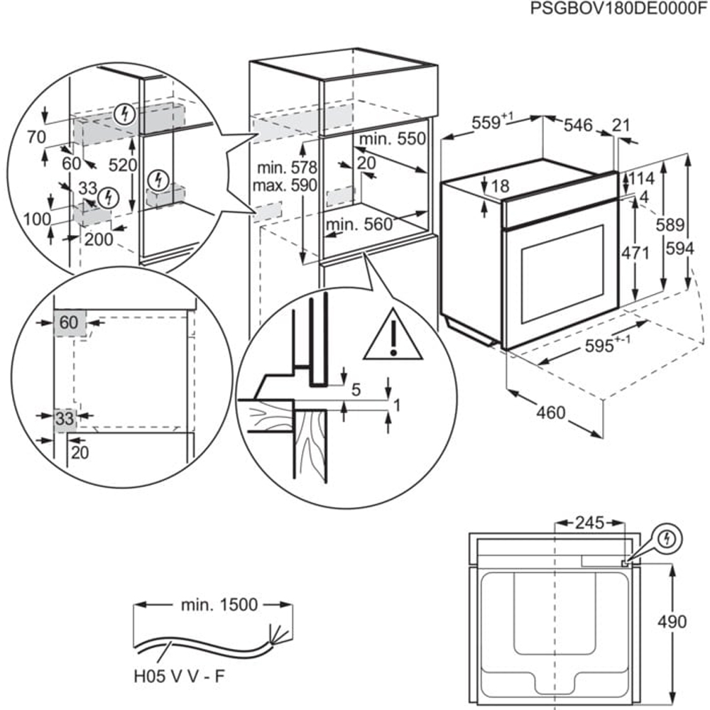 Cuptor incorporabil ELECTROLUX LOB9S3XZ, Electric, SteamBoost, Autocuratare cu abur, 70 l, Clasa A++, negru