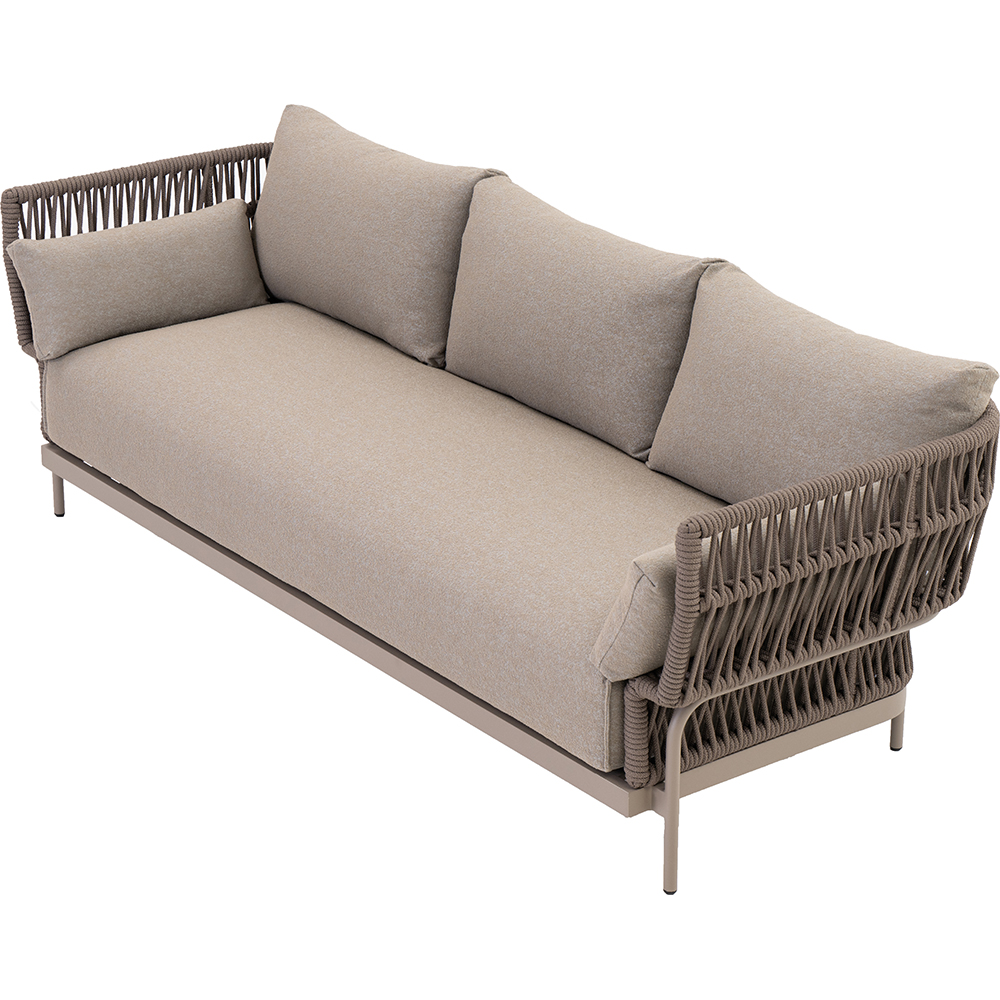 Canapea terasa LIVINTWIST Rock, aluminiu, 230.2 x 85.1 x 75.1 cm, taupe