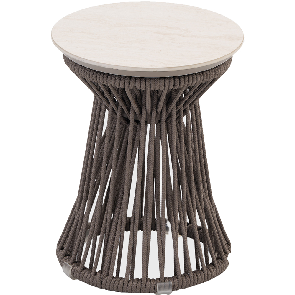 Masa terasa LIVINTWIST Rock 4, aluminiu, 39 x 51 cm, taupe