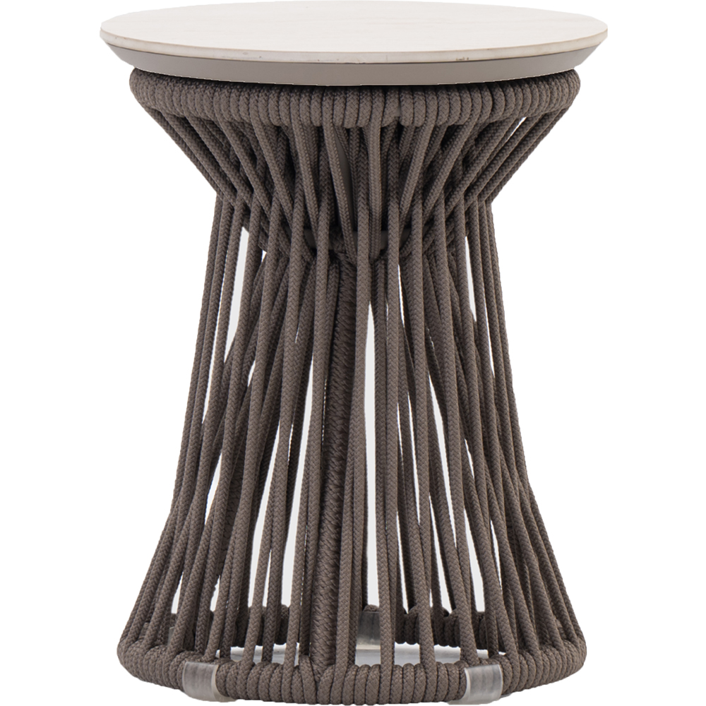 Masa terasa LIVINTWIST Rock 4, aluminiu, 39 x 51 cm, taupe