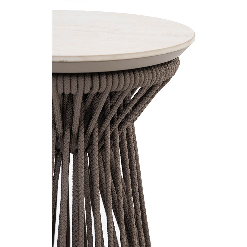 Masa terasa LIVINTWIST Rock 4, aluminiu, 39 x 51 cm, taupe