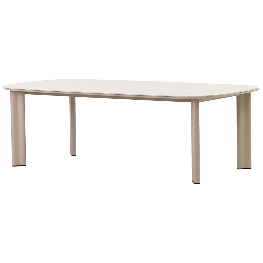 Masa terasa LIVINTWIST Scroll, aluminiu, 240 x 120 x 75 cm, bej
