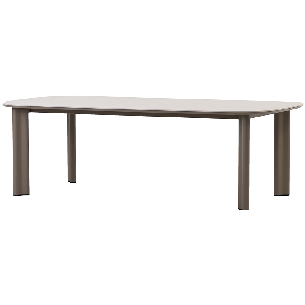 Masa terasa LIVINTWIST Scroll, aluminiu, 240 x 120 x 75 cm, taupe