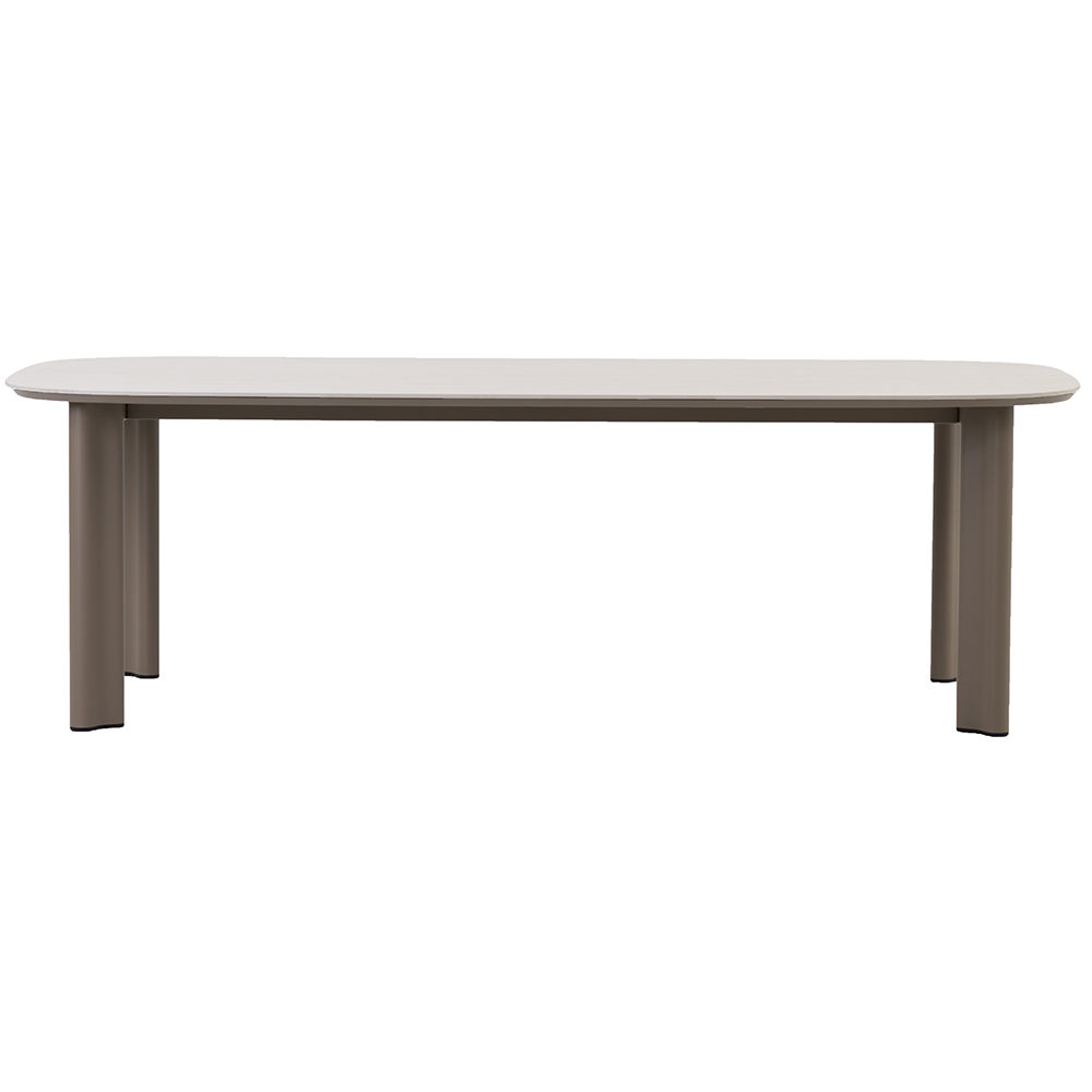 Masa terasa LIVINTWIST Scroll, aluminiu, 240 x 120 x 75 cm, taupe