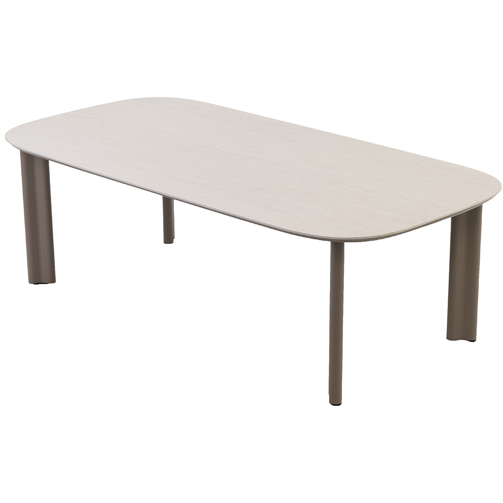 Masa terasa LIVINTWIST Scroll, aluminiu, 240 x 120 x 75 cm, taupe