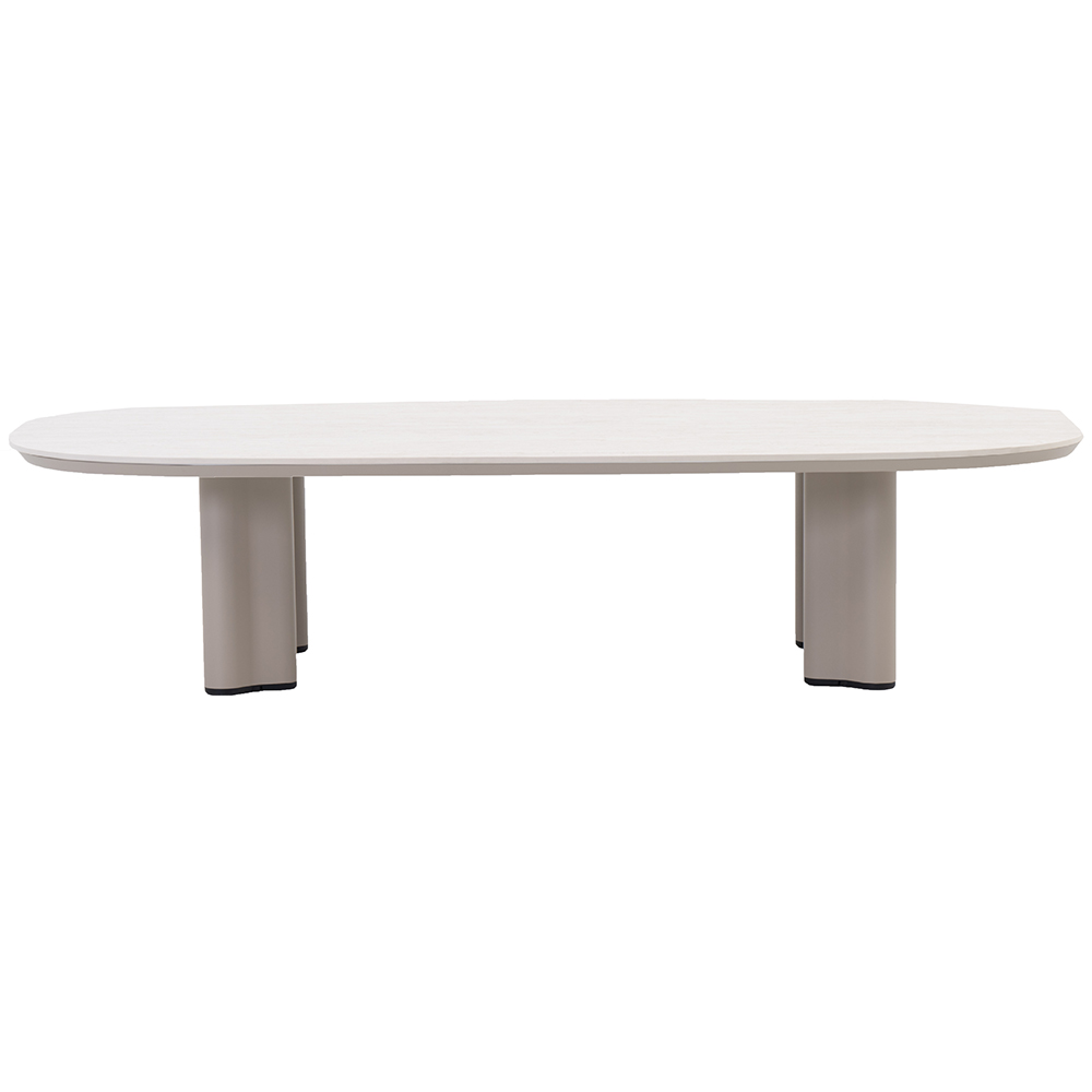 Masa terasa LIVINTWIST Scroll, aluminiu, 150 x 75 x 34 cm, bej