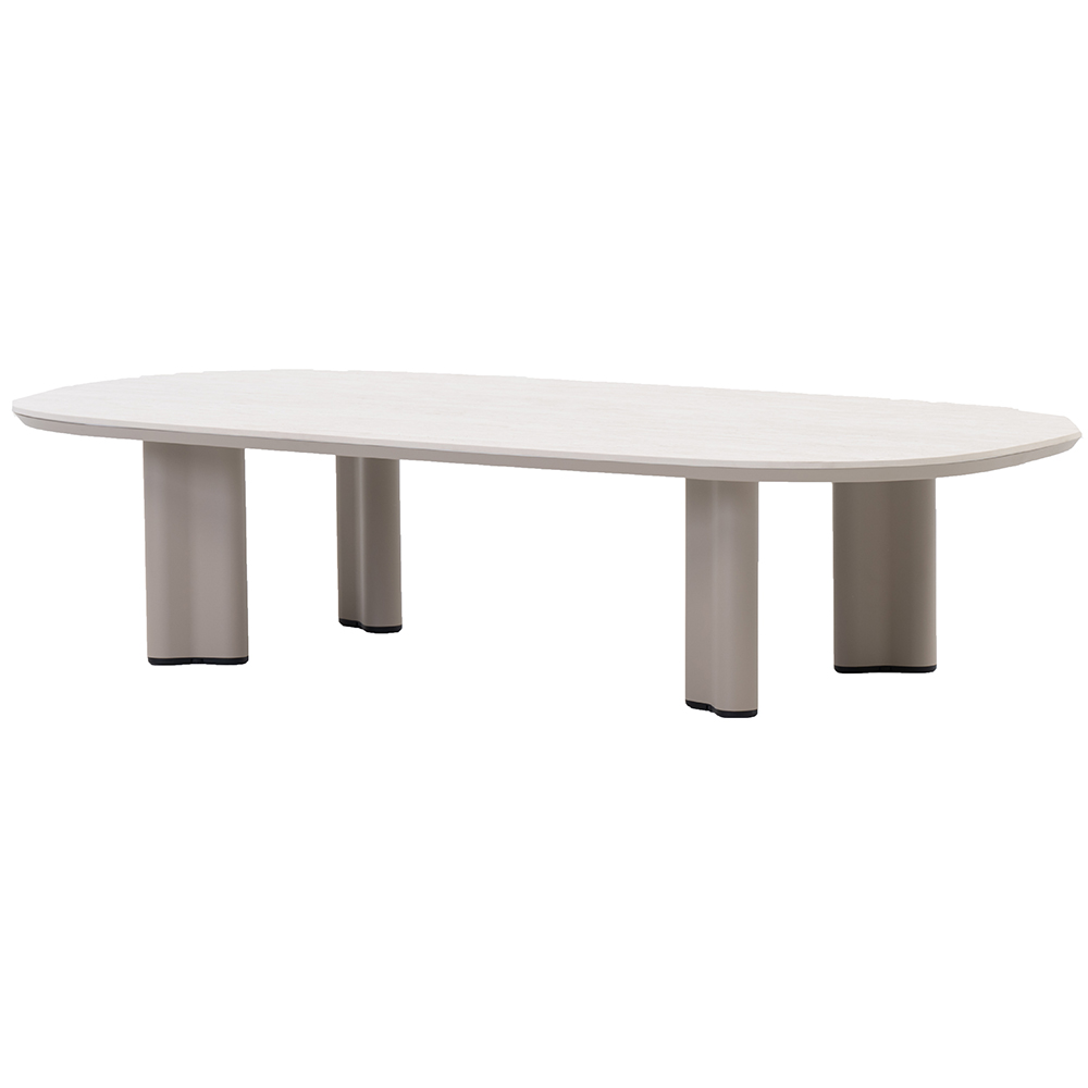 Masa terasa LIVINTWIST Scroll, aluminiu, 150 x 75 x 34 cm, bej