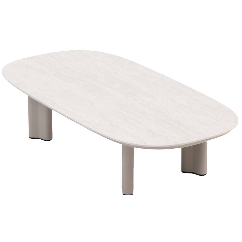 Masa terasa LIVINTWIST Scroll, aluminiu, 150 x 75 x 34 cm, bej