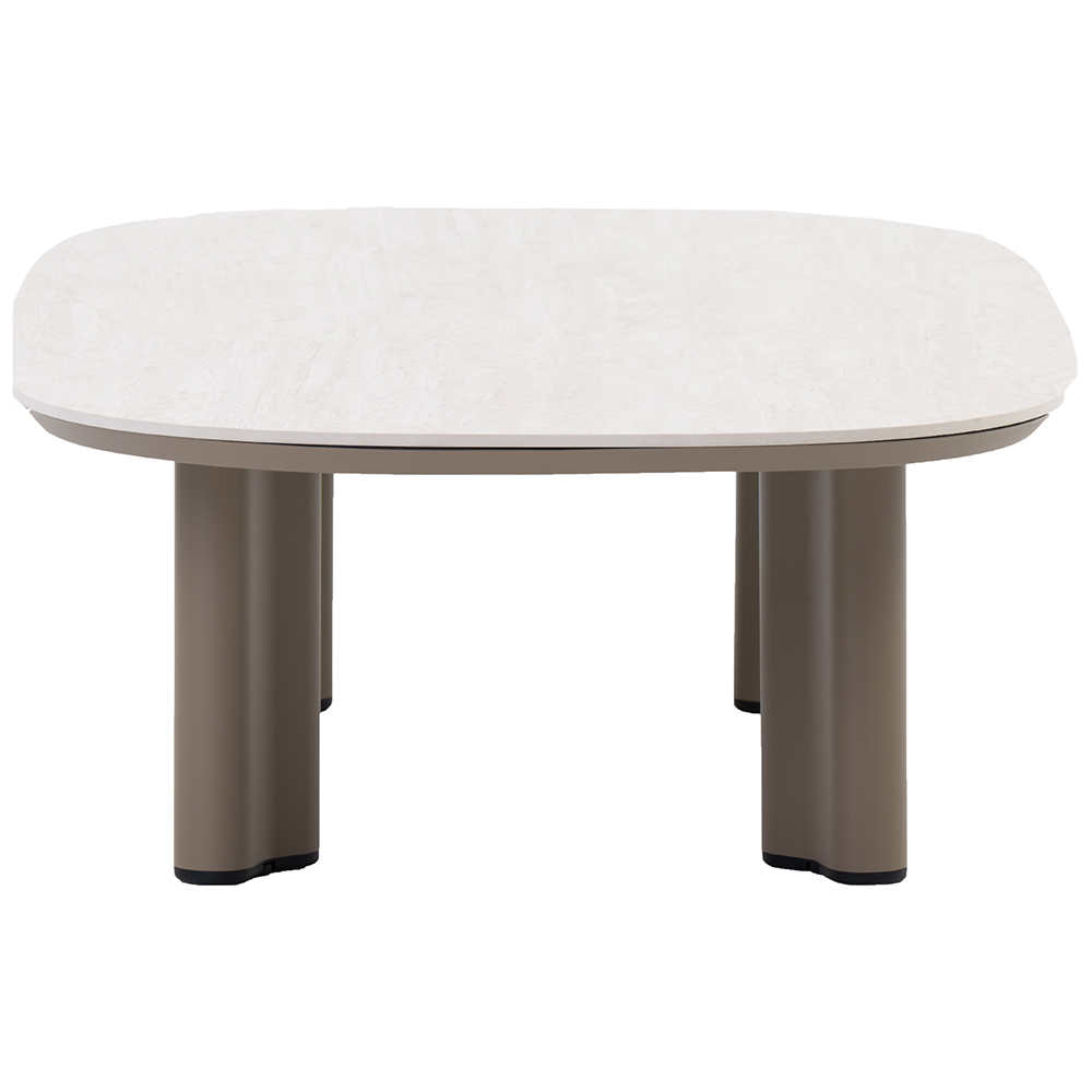 Masa terasa LIVINTWIST Scroll, aluminiu, 150 x 75 x 34 cm, taupe