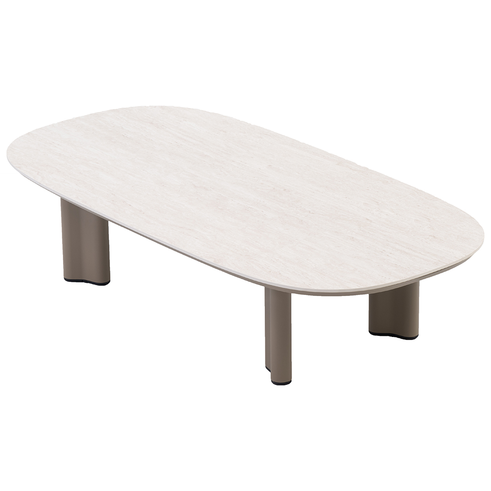 Masa terasa LIVINTWIST Scroll, aluminiu, 150 x 75 x 34 cm, taupe