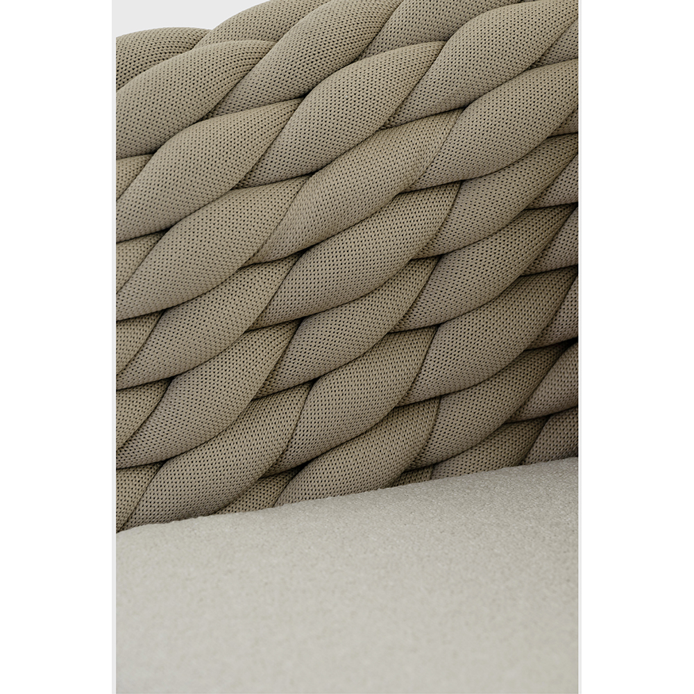 Canapea terasa LIVINTWIST Scroll, aluminiu, 179 x 90 x 79 cm, bej