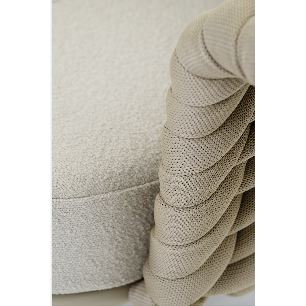 Canapea terasa LIVINTWIST Scroll, aluminiu, 179 x 90 x 79 cm, bej