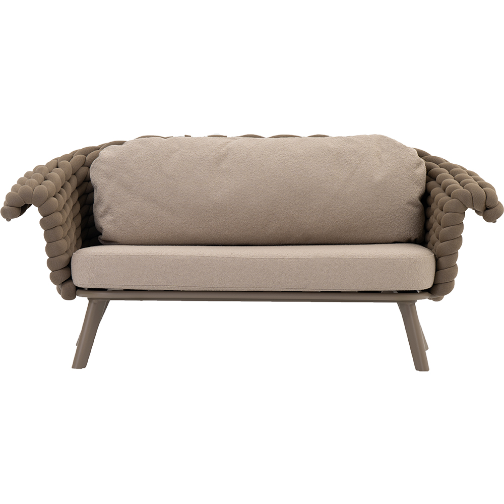 Canapea terasa LIVINTWIST Scroll, aluminiu, 179 x 90 x 79 cm, taupe