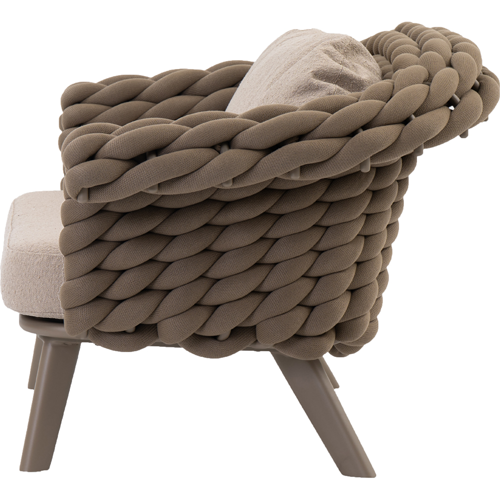 Canapea terasa LIVINTWIST Scroll, aluminiu, 179 x 90 x 79 cm, taupe
