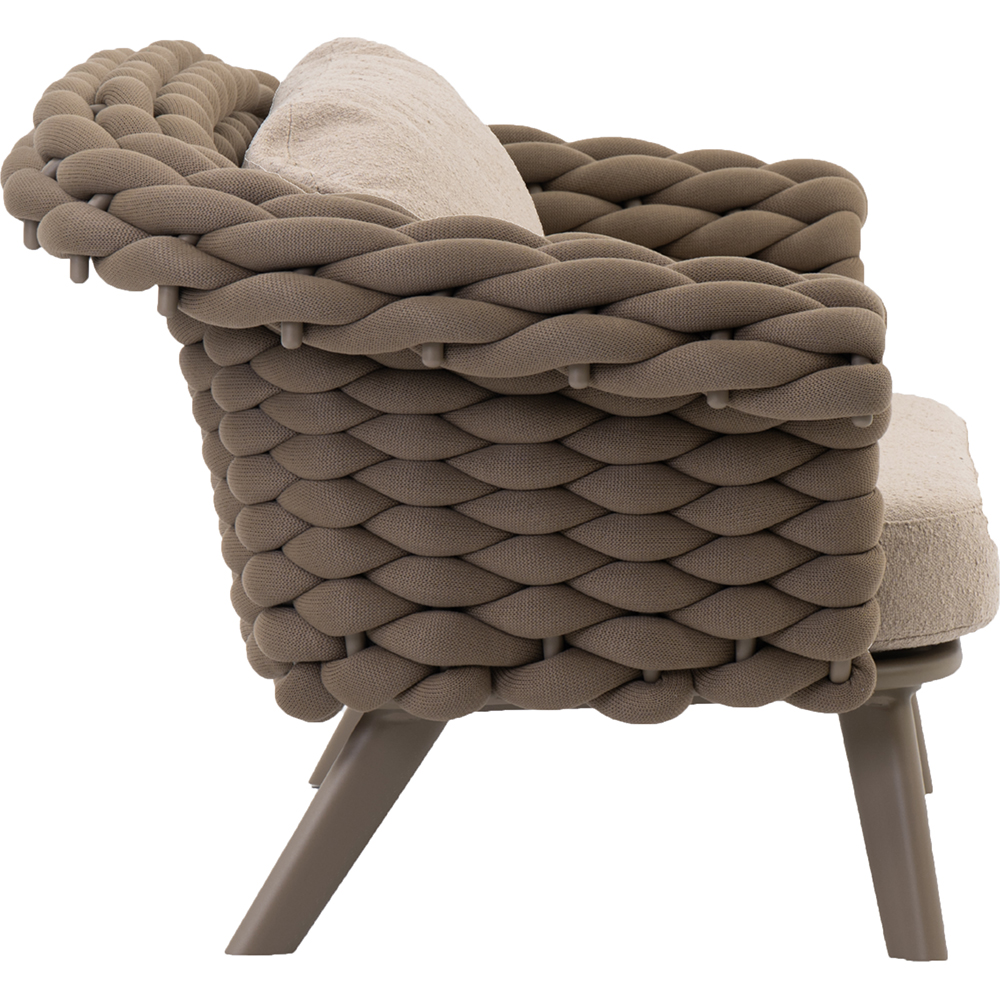 Canapea terasa LIVINTWIST Scroll, aluminiu, 179 x 90 x 79 cm, taupe