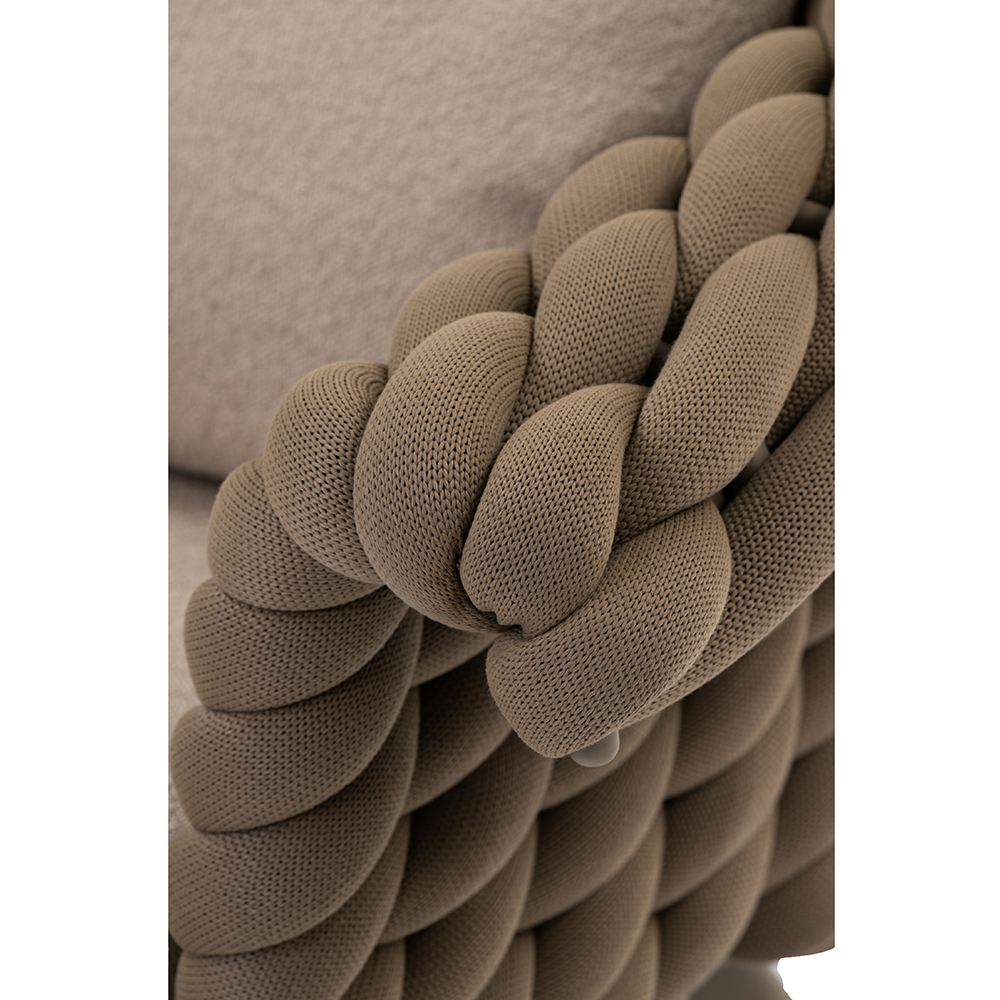 Canapea terasa LIVINTWIST Scroll, aluminiu, 179 x 90 x 79 cm, taupe