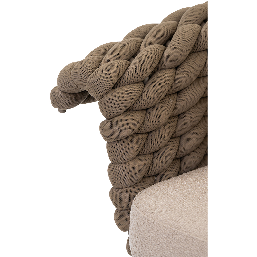 Canapea terasa LIVINTWIST Scroll, aluminiu, 179 x 90 x 79 cm, taupe