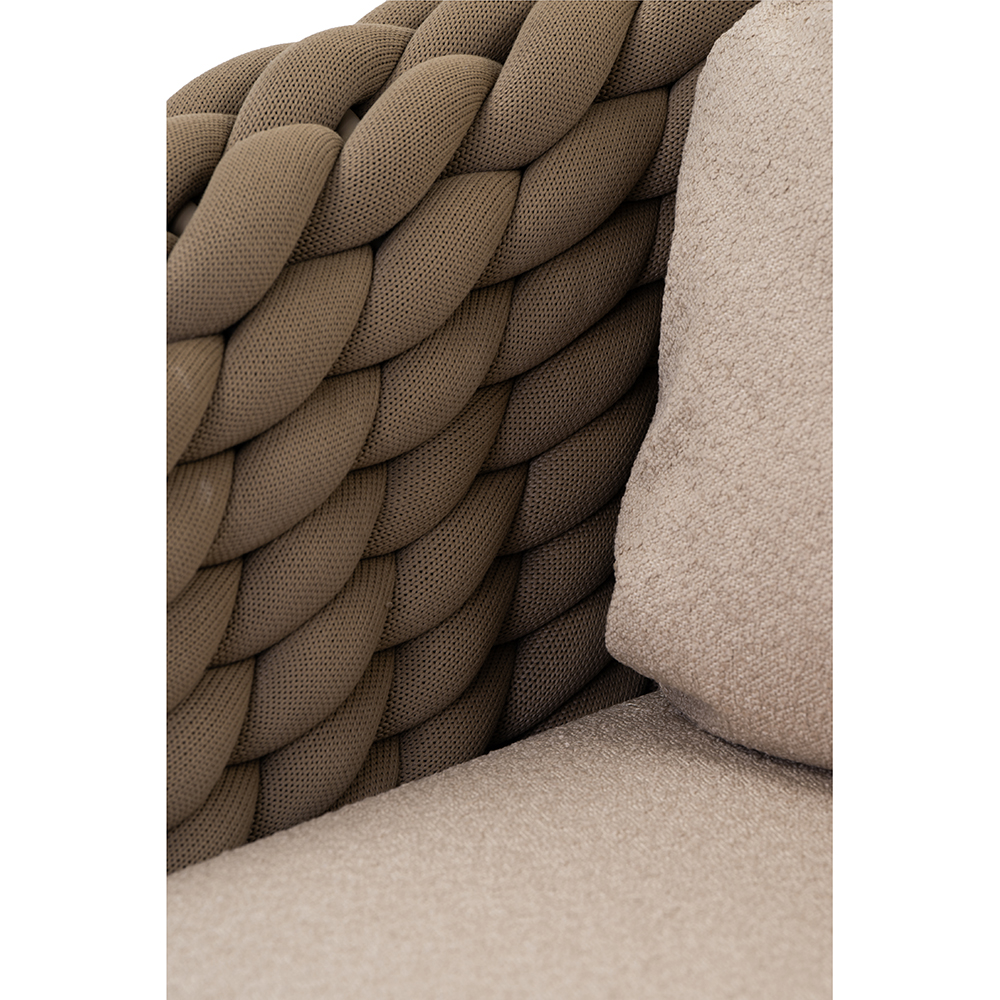 Canapea terasa LIVINTWIST Scroll, aluminiu, 179 x 90 x 79 cm, taupe