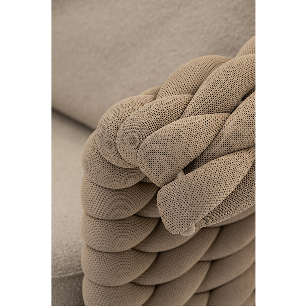 Canapea terasa LIVINTWIST Scroll, aluminiu, 230 x 90 x 79 cm, bej