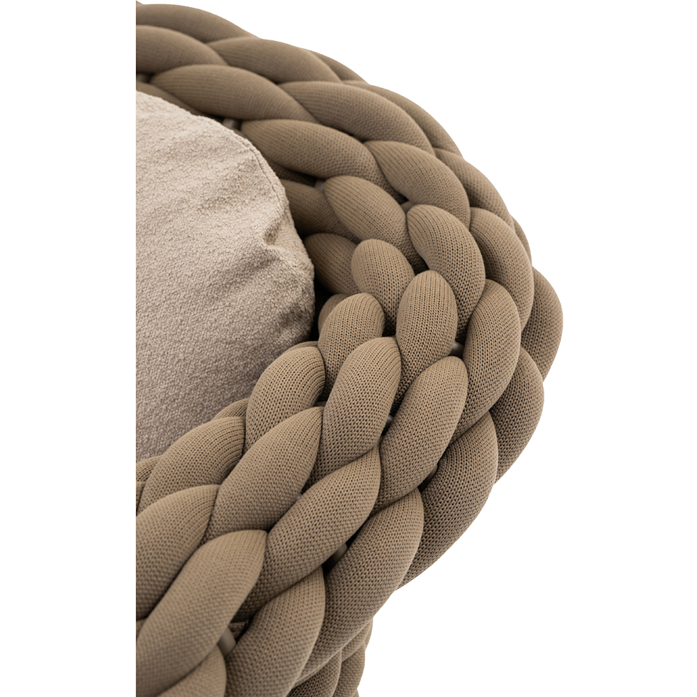Canapea terasa LIVINTWIST Scroll, aluminiu, 230 x 90 x 79 cm, taupe