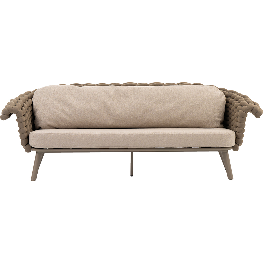 Canapea terasa LIVINTWIST Scroll, aluminiu, 230 x 90 x 79 cm, taupe