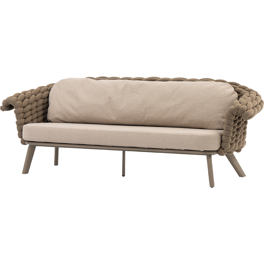 Canapea terasa LIVINTWIST Scroll, aluminiu, 230 x 90 x 79 cm, taupe