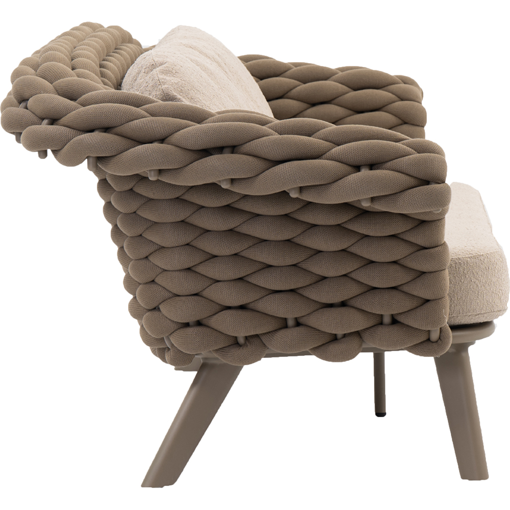 Canapea terasa LIVINTWIST Scroll, aluminiu, 230 x 90 x 79 cm, taupe