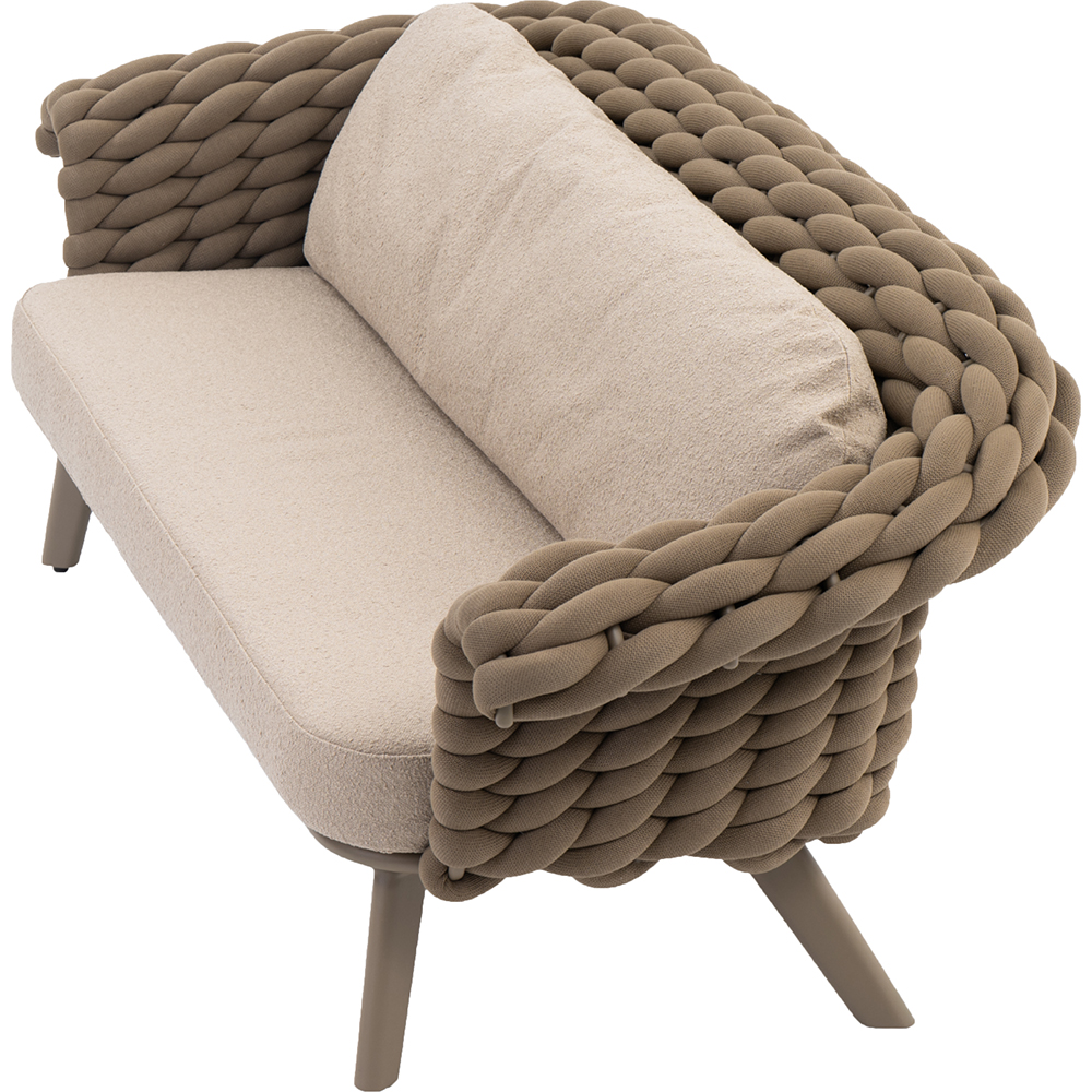 Canapea terasa LIVINTWIST Scroll, aluminiu, 230 x 90 x 79 cm, taupe