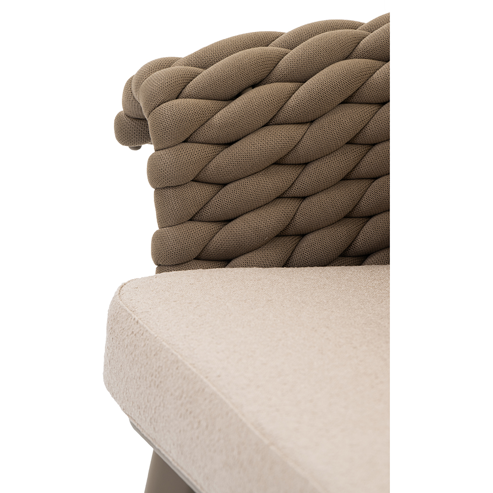 Canapea terasa LIVINTWIST Scroll, aluminiu, 230 x 90 x 79 cm, taupe