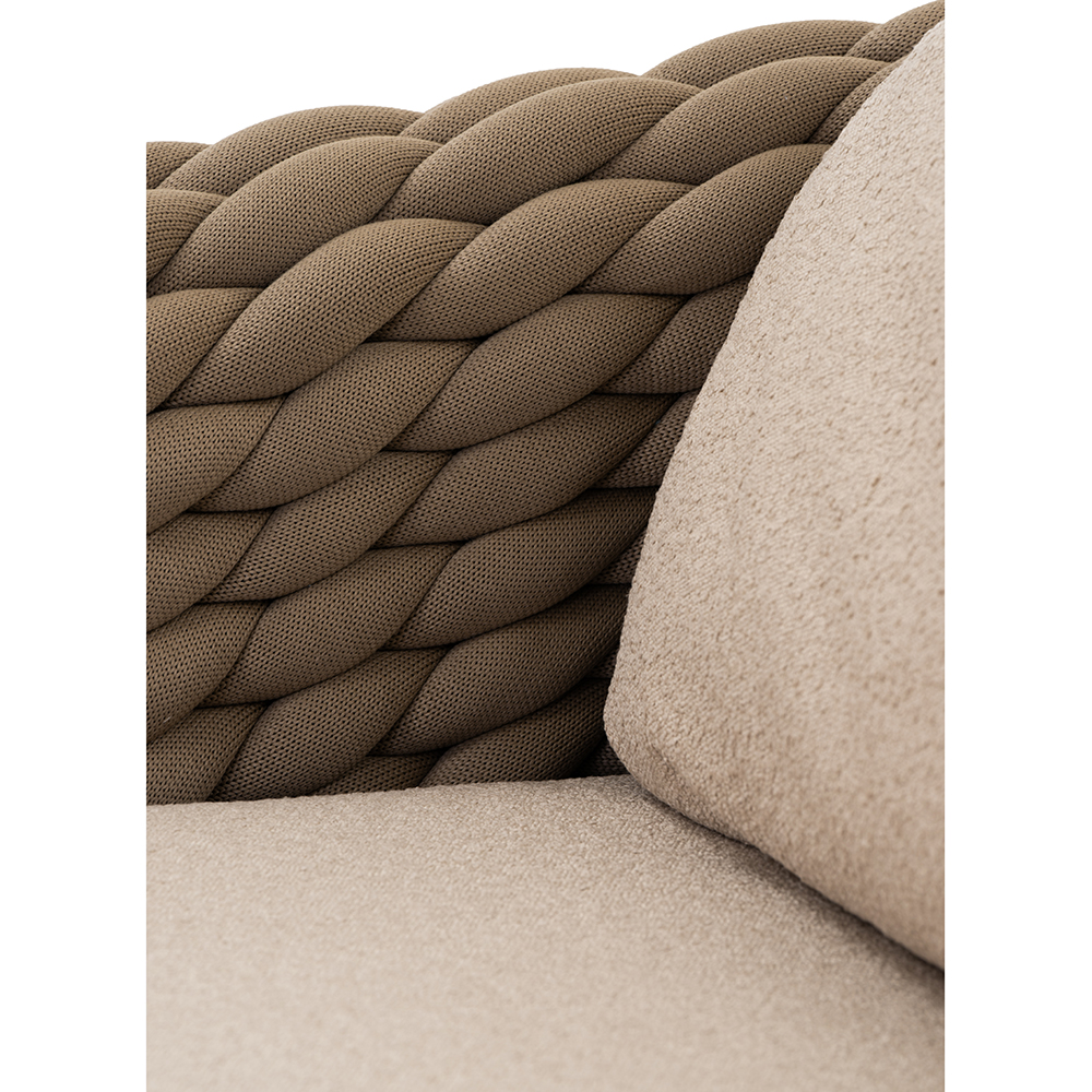 Canapea terasa LIVINTWIST Scroll, aluminiu, 230 x 90 x 79 cm, taupe