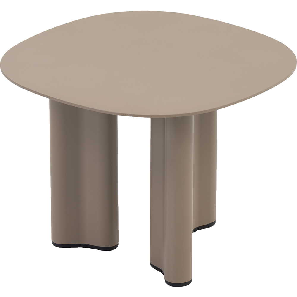 Masa terasa LIVINTWIST Scroll, aluminiu, 54 x 54 x 40.2 cm, taupe