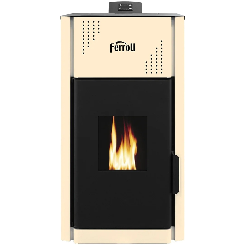 Termosemineu pe peleti FERROLI Mirano Pellet Pro 12, 12 kW, 53.5 x 60 x 105 cm, bej