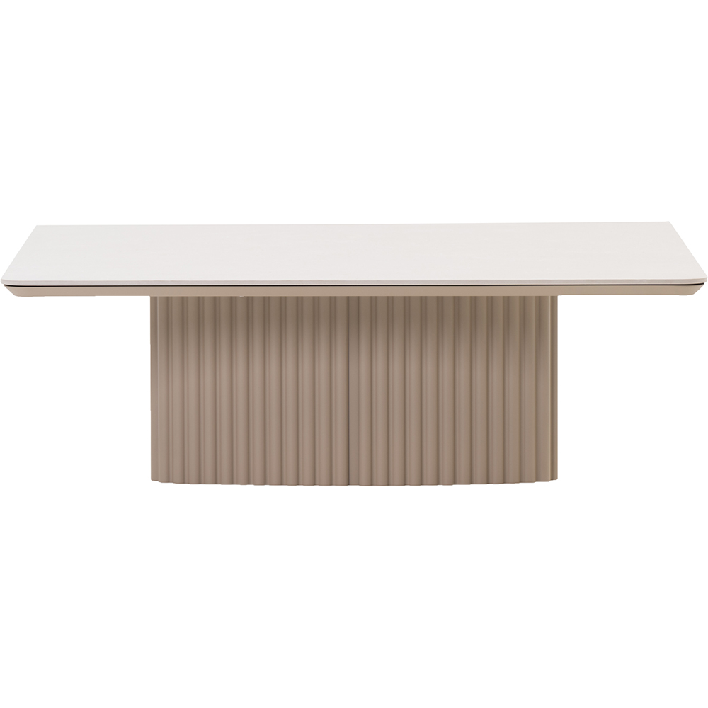 Masa terasa LIVINTWIST Soft, aluminiu, 120 x 120 x 38 cm, bej