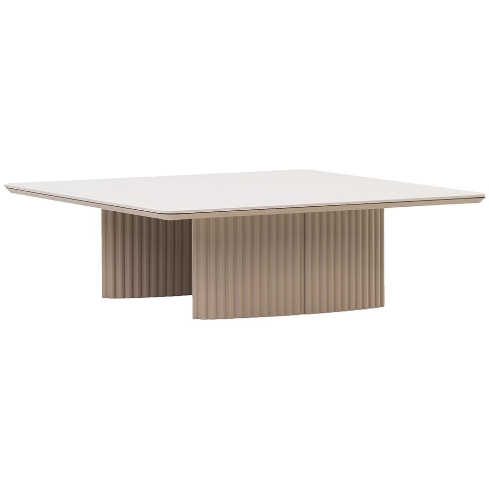 Masa terasa LIVINTWIST Soft, aluminiu, 120 x 120 x 38 cm, bej