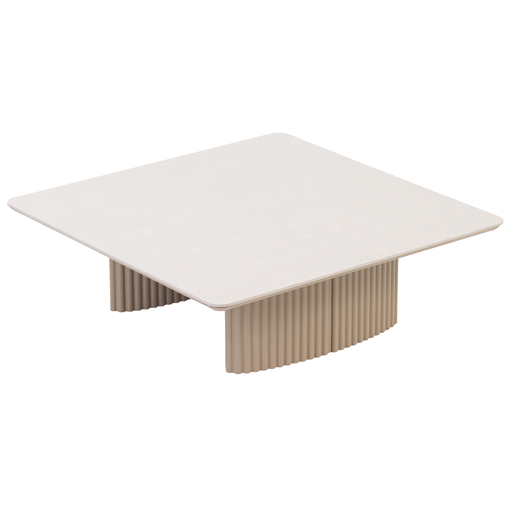 Masa terasa LIVINTWIST Soft, aluminiu, 120 x 120 x 38 cm, bej