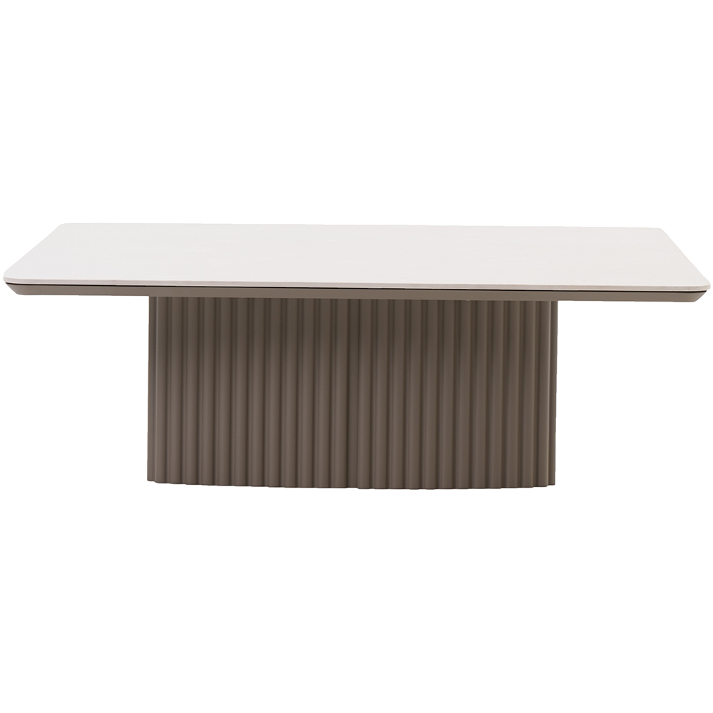 Masa terasa LIVINTWIST Soft, aluminiu, 120 x 120 x 38 cm, taupe
