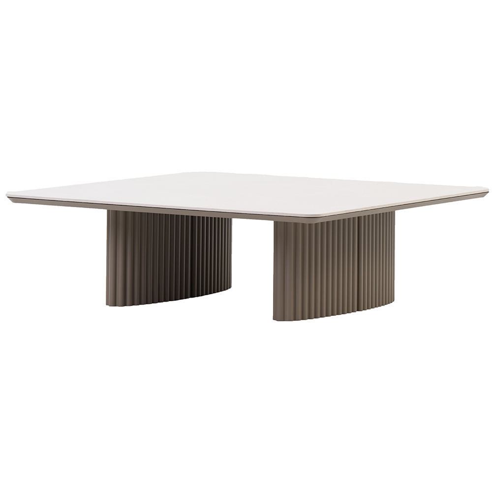 Masa terasa LIVINTWIST Soft, aluminiu, 120 x 120 x 38 cm, taupe