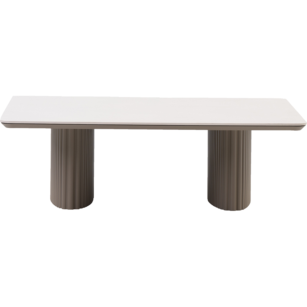 Masa terasa LIVINTWIST Soft, aluminiu, 120 x 120 x 38 cm, taupe
