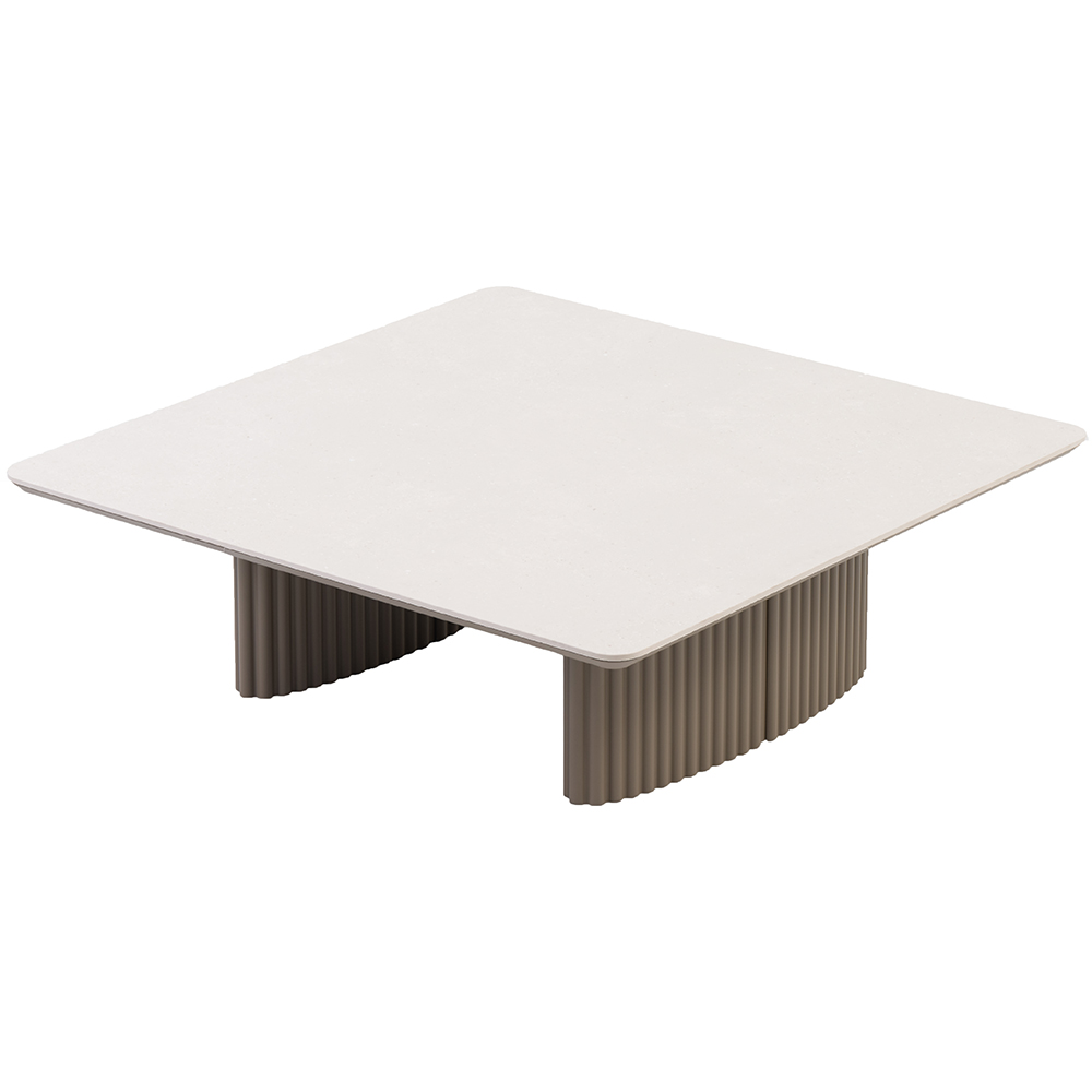 Masa terasa LIVINTWIST Soft, aluminiu, 120 x 120 x 38 cm, taupe