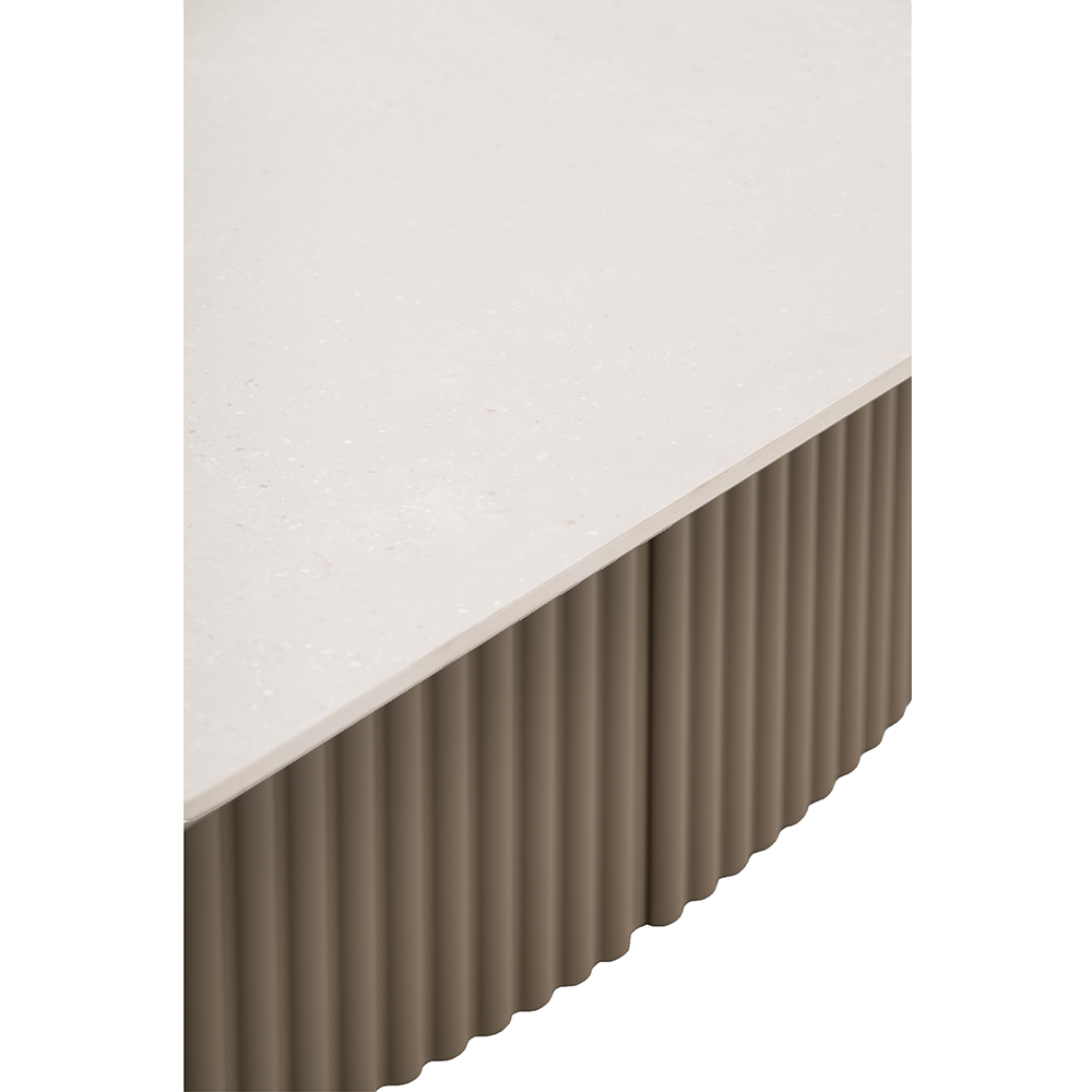 Masa terasa LIVINTWIST Soft, aluminiu, 120 x 120 x 38 cm, taupe