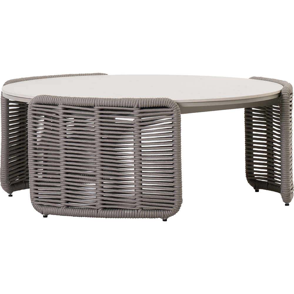 Masa terasa LIVINTWIST Space L, aluminiu, 90.5 x 88 x 36 cm, taupe