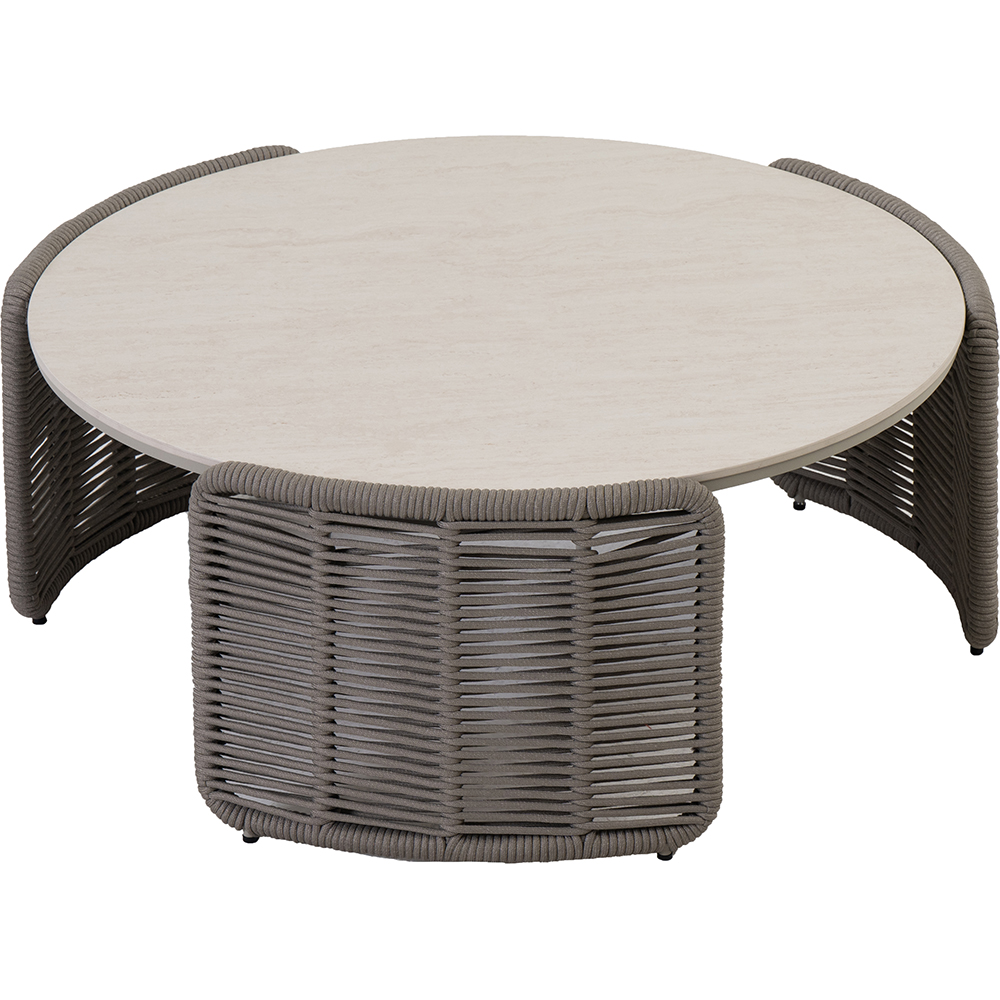 Masa terasa LIVINTWIST Space L, aluminiu, 90.5 x 88 x 36 cm, taupe