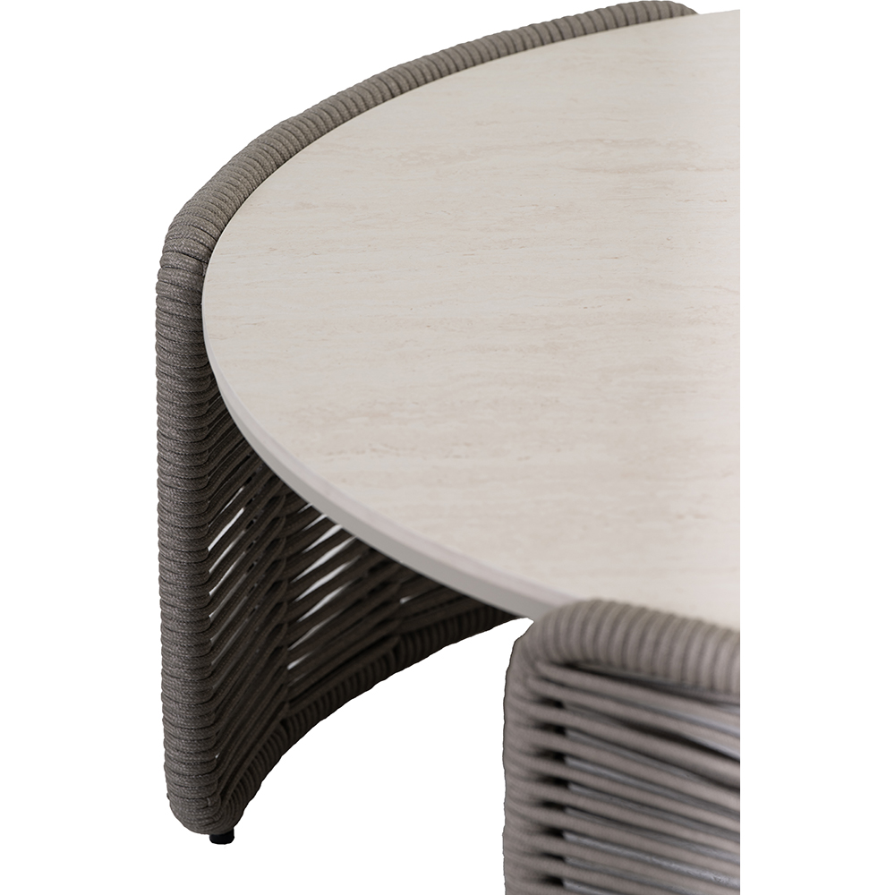 Masa terasa LIVINTWIST Space L, aluminiu, 90.5 x 88 x 36 cm, taupe