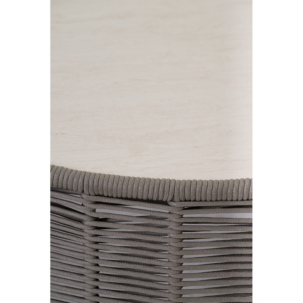 Masa terasa LIVINTWIST Space L, aluminiu, 90.5 x 88 x 36 cm, taupe