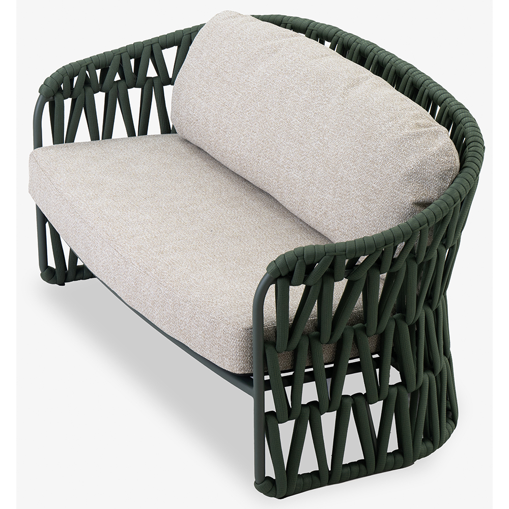 Canapea terasa LIVINTWIST Victory, aluminiu, 156 x 79.5 x 78.1 cm, verde