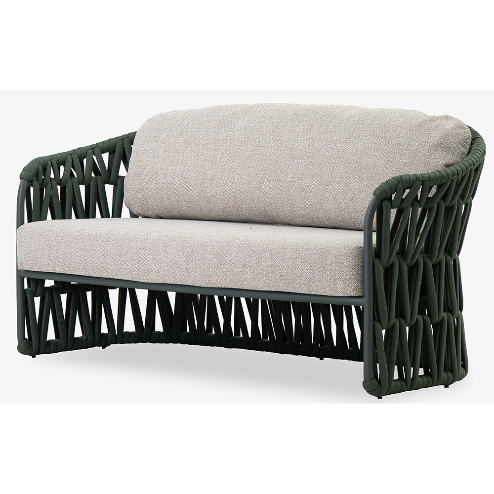 Canapea terasa LIVINTWIST Victory, aluminiu, 156 x 79.5 x 78.1 cm, verde