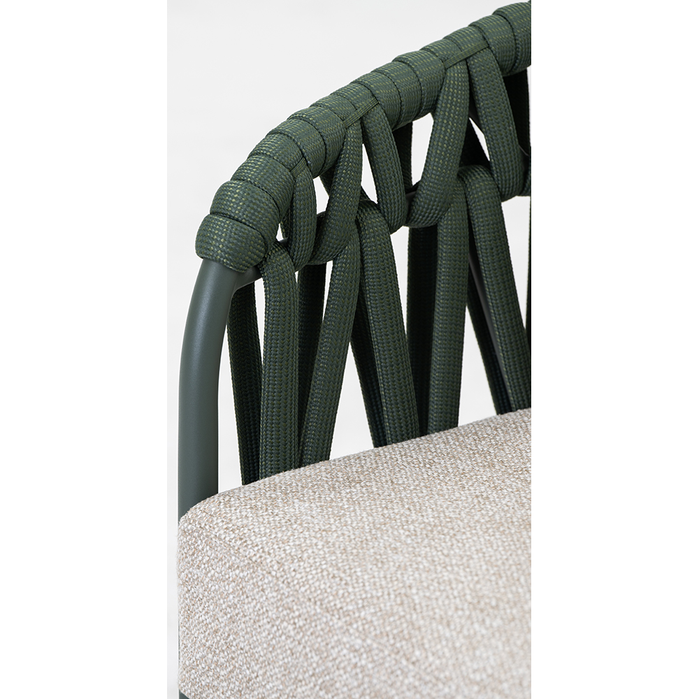 Canapea terasa LIVINTWIST Victory, aluminiu, 156 x 79.5 x 78.1 cm, verde