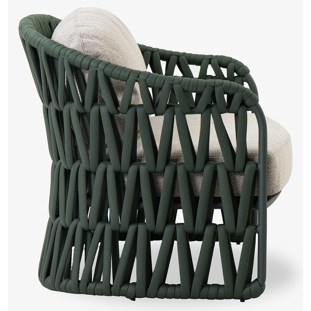 Canapea terasa LIVINTWIST Victory, aluminiu, 156 x 79.5 x 78.1 cm, verde