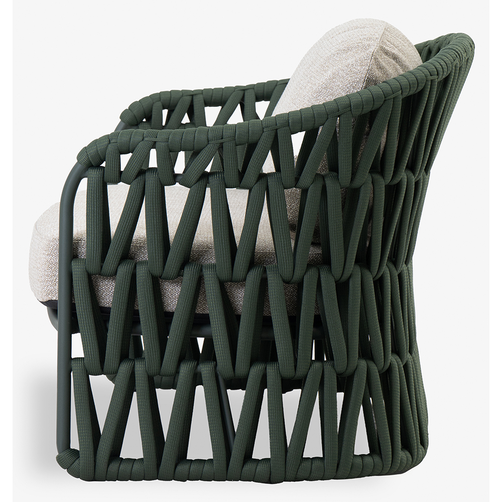 Canapea terasa LIVINTWIST Victory, aluminiu, 156 x 79.5 x 78.1 cm, verde