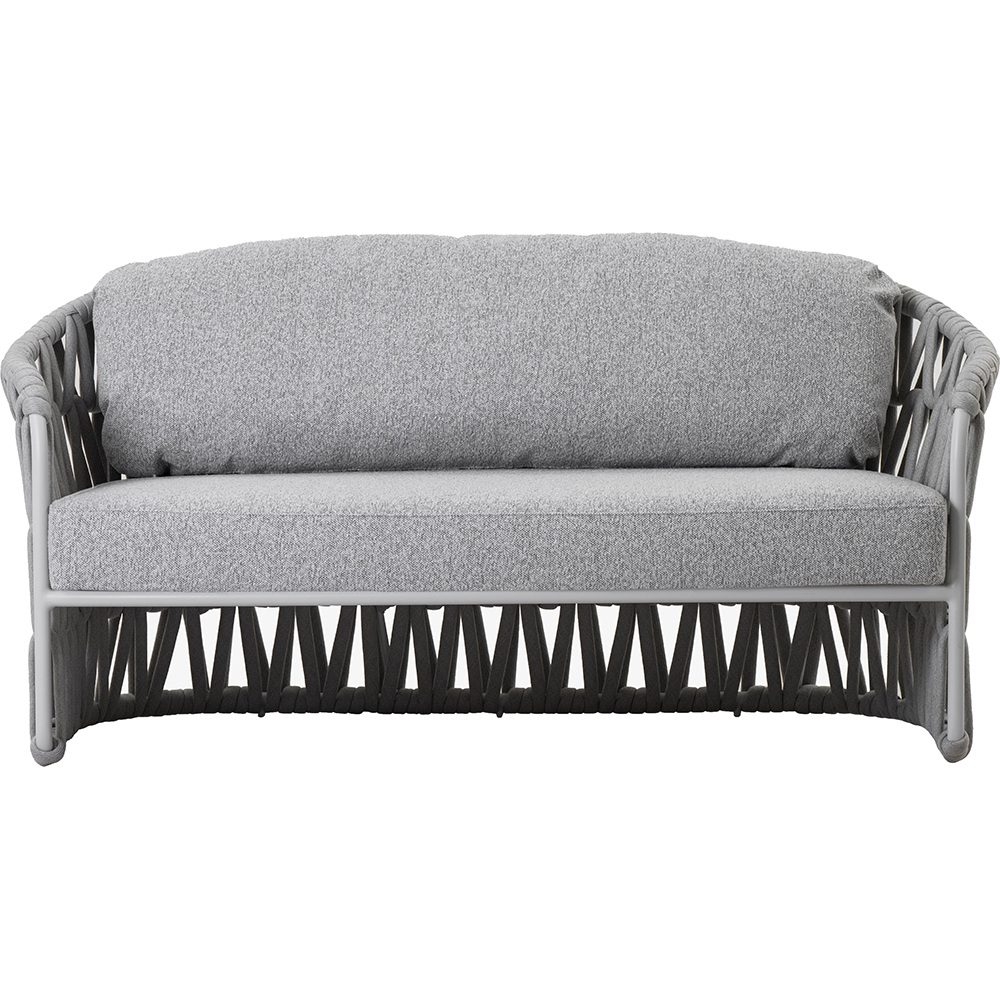 Canapea terasa LIVINTWIST Victory, aluminiu, 156 x 79.5 x 78.1 cm, gri deschis
